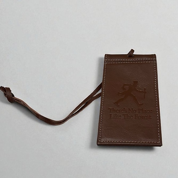 Theres No Place Like The Forest Brown Leather Bag Tag Luggage Tag Wake Forest - Picture 1 of 6